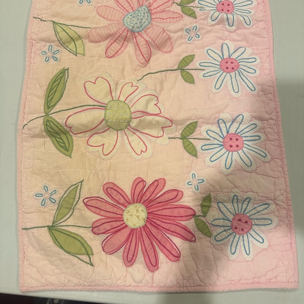Pottery barn kids standard sham Floral Embroidered Pink